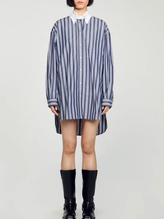 Sandro Tops - Sandro Oversized striped shirt. Size 3 = French 40 / US 8. MSRP $340